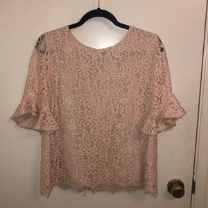 Light pink lace blouse